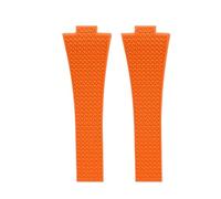 CIEMJSYNF Fluorkautschuk-Armband, kompatibel mit Tissot PRX-Serie, 35 mm, 40 mm, Butterfly-Schnalle, FKM, Herren und Damen, Schnellverschluss, Ersatz-Uhrenarmband(Orange-no buckle,12mm)