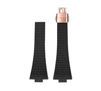 CIEMJSYNF Fluorkautschuk-Armband, kompatibel mit Tissot PRX-Serie, 35 mm, 40 mm, Butterfly-Schnalle, FKM, Herren und Damen, Schnellverschluss, Ersatz-Uhrenarmband(Black-rose gold,11mm)