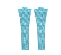 CIEMJSYNF Fluorkautschuk-Armband, kompatibel mit Tissot PRX-Serie, 35 mm, 40 mm, Butterfly-Schnalle, FKM, Herren und Damen, Schnellverschluss, Ersatz-Uhrenarmband(Light blue-no buckle,11mm)