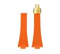 CIEMJSYNF Fluorkautschuk-Armband, kompatibel mit Tissot PRX-Serie, 35 mm, 40 mm, Butterfly-Schnalle, FKM, Herren und Damen, Schnellverschluss, Ersatz-Uhrenarmband(Orange-Gold,11mm)