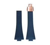 CIEMJSYNF Fluorkautschuk-Armband, kompatibel mit Tissot PRX-Serie, 35 mm, 40 mm, Butterfly-Schnalle, FKM, Herren und Damen, Schnellverschluss, Ersatz-Uhrenarmband(Dark blue-rose gold,11mm)