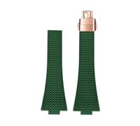 CIEMJSYNF Fluorkautschuk-Armband, kompatibel mit Tissot PRX-Serie, 35 mm, 40 mm, Butterfly-Schnalle, FKM, Herren und Damen, Schnellverschluss, Ersatz-Uhrenarmband(Green-rose gold,11mm)