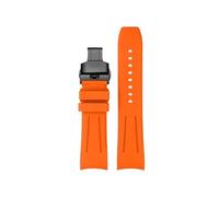 CIEMJSYNF Kompatibel mit Tissot Kautschukarmband 1853 Starfish Diving T120 Speed Dare T125 T120417A Fluor-Softkette Herren 22 mm(B-Orange black,22mm-width)
