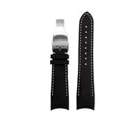 CIEMJSYNF Kompatibel mit Tudor Biwan Timing M79363 M79360 Herren-Uhrenarmband, Schwarz, Braun, Blau, 20 mm, 22 mm, gebogenes Ende, Retro-Rindsleder-Uhrenarmband-Werkzeug(Black rice silver,22-18mm)