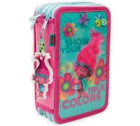 CIFE Schüler-Etui Trolls, 3-stöckig, 43-teilig