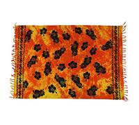 Ciffre Sarong Pareo Wickelrock Strandtuch Tuch Wickeltuch Handtuch Bunte Sommer Muster Set Gratis Schnalle Schließe (Orange Gelb Blume C5)