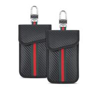 CIHAQQ 2er Pack Faraday Tasche für Autoschlüssel für BMW X4 F26 2014-2018, RFID Signalblocker Schlüsseletui Diebstahlschutz aus Kohlefaser-Struktur