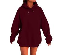 Cihdmfb Hoodie Damen Oversized Einfarbig Sweatshirt mit Kapuze Winter Langarm Rundhals Kapuzenpullover Teenager Mädchen Locker Sweatshirts Pullover Sport Langrmshirt Oberteile Tops mit Taschen