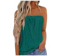 Cihdmfb Schulterfrei Tube Top Damen Ärmellos Mesh Aushöhlen Tank Tops Tube Top Sexy Summer Elegant Einfarbig Rückenfreies Oberteil Stretch Trägerlose Tops Strand Backless Party Tanktops(A A03,XXL)