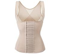 Cihdmfb Shapewear Damen Große Größe Body Shaper Taillenformer Bauchweg Bodysuit Figurenformend Oberteile Verstellbarer Schultergurt(A Beige,XXL)