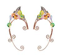 Ciieeo 1 Paar Bunte Feen Ohrmanschetten Ohrclips ohne Piercing Modischer Ohrschmuck für Frauen Halloween Kostüm Party