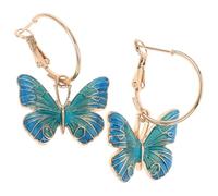 Ciieeo 1 Paar Gothic Schmetterlingsohrringe mit Öltropfen Design Bunte Hängeohrringe aus Emaille Leichte Schmetterlings Hänger für Damen und Teenager Mädchen Alltagsschmuck