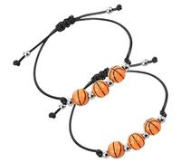 Ciieeo 2 Stück Pack Basketball Armbänder aus Acryl Verstellbare Sportarmbänder für Damen und Herren Stylische Team Armbänder für Basketball und Outdoor Sport