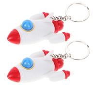 Ciieeo 2 Stück Pack Raketen Schlüsselanhänger aus Verschleißfestem Material Dekorative Weltraum Deko für Schlüssel Taschen Koffer Stilvolle Geschenkidee