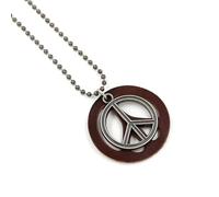 Ciieeo 2 Stück Retro Peace Zeichen Halskette mit Anhänger Modische Pulloverkette in Kaffee Langlebiger Friedenszeichen Schmuck für Damen und Herren