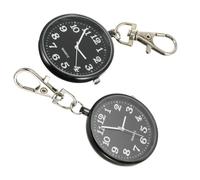 Ciieeo 2 Stück Taschenuhren mit Schlüsselanhänger Große Digitale Ziffern Schwarze Quarzuhr mit Clip Unisex Brustuhr für Pflege und Alltag