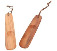Ciieeo 2 Stück Tragbarer Holz Schuhanzieher 16cm 15,2cm Schuhheber mit Griff Glatte Oberfläche Langlebiger Schuhlöffel für Zuhause und Reise
