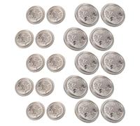 Ciieeo 20 Stück Runde Metallknöpfe zum Annähen Silberne Legierung 18mm und 23mm Elegante Vintage Knöpfe für Jacken und Business Anlässe im Herbst und Winter