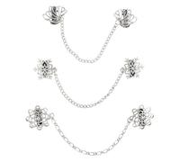 Ciieeo 3 Stück Vintage Kettenbroschen Zarte Anzugkette aus Legierung Hemdkragenkette mit Anstecknadel Vielseitige Kragenbrosche für Damen und Herren Schmuck für Besondere Anlässe