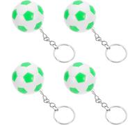 Ciieeo 4 Stück Fußball Schlüsselanhänger Rucksack und Autoschlüsselanhänger mit Ring Grün Weiß Sport Gastgeschenke für Fußballpartys