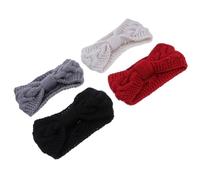 Ciieeo 4 Stück pack Gestrickte Knopf Stirnbänder Damen Winter Ohrenwärmer aus Wollmix Elastisch Komfortables Masken Stirnband für Outdoor und Alltag