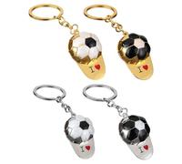 Ciieeo 4er-set Fußballmützen-schlüsselanhänger aus Metall - Kappenförmiger Fußball-schlüsselanhänger für Sportfans Und Turnierfeiern - Fußball-charm zum Aufhängen an Schlüsseltasche, Geldbörse