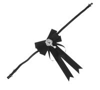 Ciieeo Elegante Damenfliege aus Webband in Schwarz Verstellbar mit Funkelnden Strasssteinen und Künstlichen Perlen für Berufliche Präsentationen und Geschäftstreffen