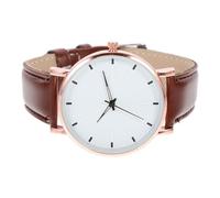 Ciieeo Herrenarmbanduhr mit Lederarmband Dünne Quarzuhr mit Präziser Bewegung und Leichtem Design Klassische Analoge Uhr für Alltag Braune Legierung und Glas