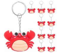 Ciieeo Krabbe Schlüsselanhänger 10 Stück Cartoon 3D Design Tragbare Taschenanhänger für Rucksäcke und Handys als Geschenk oder Partydeko