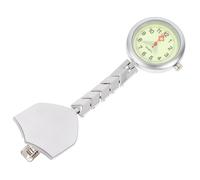Ciieeo Leuchtende Krankenschwester Brustuhr aus Metall Analoge Taschenuhr mit Clip Robustes Gehäuse Silberfarben für Pflegepersonal im Krankenhaus Zufälliger Stil