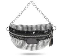 Ciieeo Modische Umhängetasche Damen mit Glänzender Diamantoptik Bequemer Handliche Gürteltasche aus Pu und Metall für Alltag und Reisen