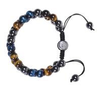 Ciieeo Natürliches Tigeraugen Steinarmband aus Achat mit Verstellbarem Design Robust und Schick Armband für Yoga und Meditation