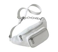 Ciieeo Pu Bauchtasche Damen Weiß mit Doppelter Tasche Modische Umhängetasche für Mädchen und Frauen Komfortabler Griff und Vielseitiger Alltag