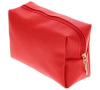 Ciieeo Tragbare Kosmetiktasche aus Rotem Pu Leder Glänzende Kleiner Reisekosmetiktasche mit Reißverschluss Kompakter Kulturbeutel für Make Up Aufbewahrung