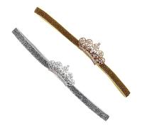 CIMAXIC 2stücke Mädchen Krone Haarband Glitzer Haar Schmuck Für Neugeborene Kleinkinder Und Junge Mädchen Goldene Und Silberne Optionen Und Sicher Für Empfindliche Köpfe