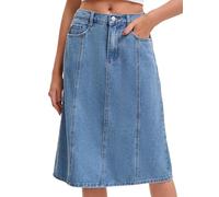 CIMUK Damen A Linie Midi Jeansrock