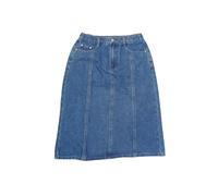 CIMUK Midi-Damen-Jeansrock Hochtailliert A-Linie Elastischer Bund Hinten Lässig Jeansrock Blau S