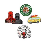 Cinereplicas Stranger Things - Set de 4 Pins Stranger Things Saison 4-3cm - Licence Officielle