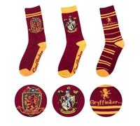 Cinereplicas Unisex 3er-Pack - Hogwarts-Haus socken - Schuh von 35 bis 45