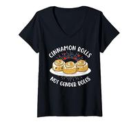 Cinnamon Rolls Not Gender Roles Feminismus T-Shirt mit V-Ausschnitt