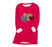 cinnamou Blusen & Tuniken für Damen - T-Shirt Damen Sweatshirt mit dickem Fleece Druck, warmes Unterwäsche Oberteil mit O Ausschnitt Kleidung Frauen Sommer Shirt Frau Teenager Mädchen T-Shirt