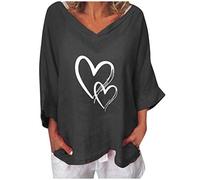 cinnamou Blusen & Tuniken für Damen - T-Shirt Damen T Shirt Kurze Tuniken mit V Ausschnitt Damenbluse Bedrucktes Ärmel T Shirt Lady Lady Tops Damenbluse Sommer Shirt Frau Teenager Mädchen T-Shirt