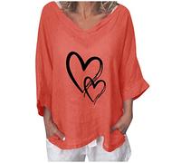cinnamou Blusen & Tuniken für Damen - T-Shirt Damen T Shirt Kurze Tuniken mit V Ausschnitt Damenbluse Bedrucktes Ärmel T Shirt Lady Lady Tops Damenbluse Sommer Shirt Frau Teenager Mädchen T-Shirt
