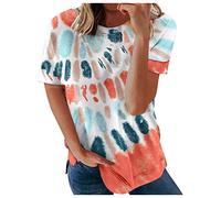 cinnamou Blusen & Tuniken für Damen - Top Damen Frauen T Hemden Tie dye Gradient lässige stilvolle Töpfe T Shirt Damen Kleidung Frauen Sommer Shirt Frau Teenager Mädchen T-Shirt T-Shirts für Damen