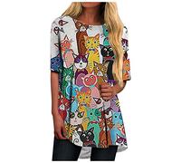 cinnamou Blusen & Tuniken für Damen - Top Damen Shirt Kurzarm Lässig Stilvolle Top Shirts T Shirt Damen Kleidung Frauen Sommer Shirt Frau Teenager Mädchen T-Shirt T-Shirts für Damen