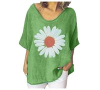 cinnamou T-Shirts für Damen - Damen Tshirt Women Short Sleeve O Neck Casual Loose Tops Ladies Cotton Shirts Blouse Top Damen Kleidung Frauen Sommer Shirt Frau Teenager Mädchen T-Shirt T Shirt Damen