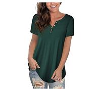 cinnamou T-Shirts für Damen - T-Shirts für Damen Blumen Tunika T Bluse Lässige Kurze Oberteile Plus Size Damenhemdärmel Solide Damenbluse Kleidung Frauen Sommer Shirt Frau Teenager Mädchen T-Shirt