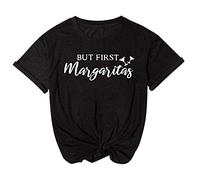 cinnamou Tops, T-Shirts & Blusen für Damen - T Shirt Damen Print Neck Shorts Bluse Damen Lässig Rund T Shirt Brief Lose Top Ärmel Damenbluse Kleidung Frauen Sommer Shirt Frau Teenager Mädchen T-Shirt