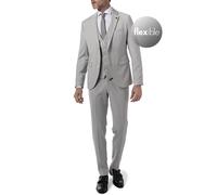 CINQUE Anzug Herren Extra Slim Fit V-Ausschnitt Schurwoll-Stretch grau, 50