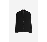 Langarmhemd CINQUE "CIMESSI", Herren, Gr. XL, N-Gr, schwarz, Web, Obermaterial: 52% Polyester, 21% Polyamid, 17% Viskose, 10% Elasthan, unifarben, casual, relaxed fit hüftbedeckend, Langarm 1-Knopf-Ma